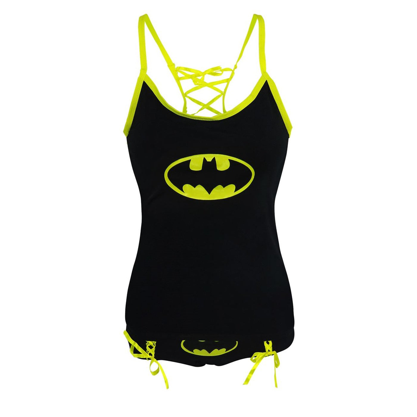 title:Batman Women's Glow in Dark Camisole and Panty Set;color:Black