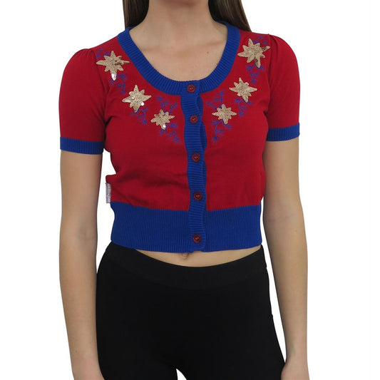 title:Captain Marvel Women's Vintage Cardigan;color:Red