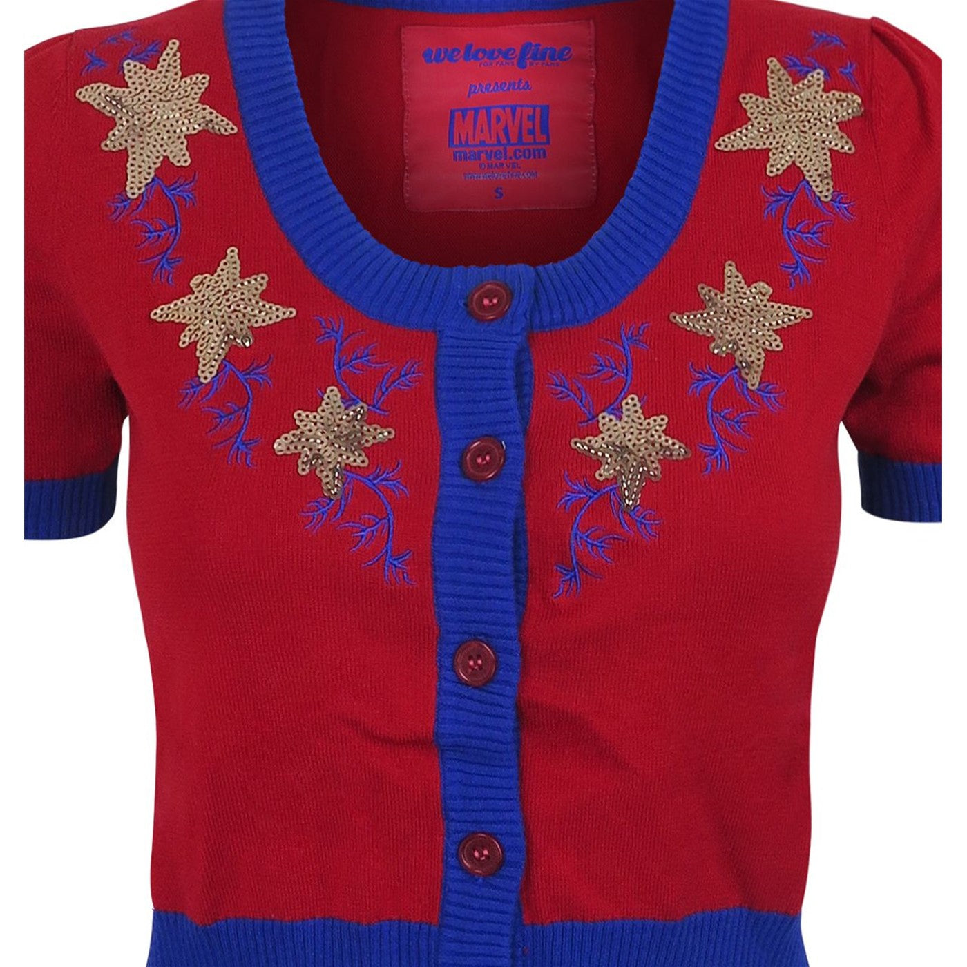 title:Captain Marvel Women's Vintage Cardigan;color:Red