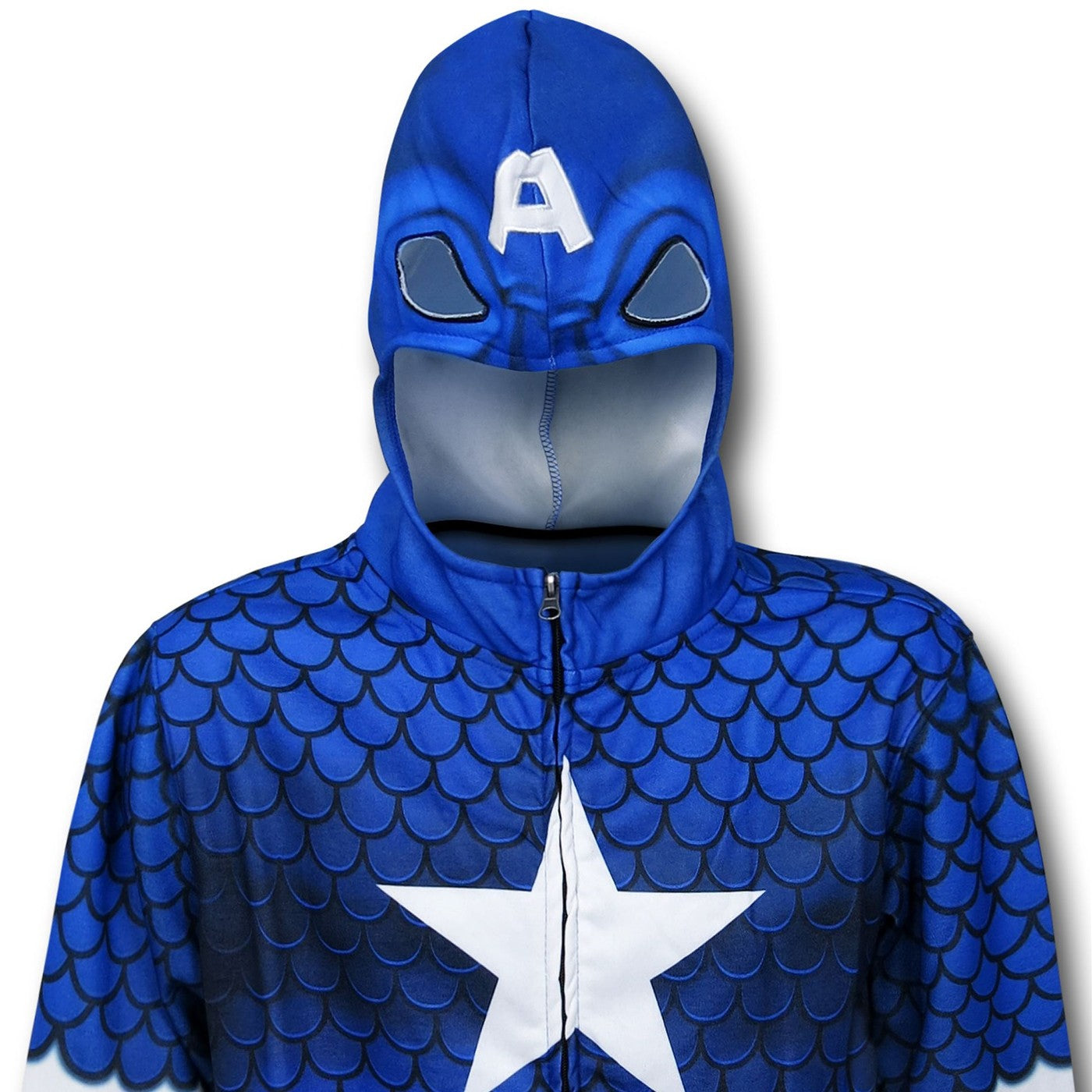 title:Captain America Lightweight Sublimated Costume Hoodie;color:Blue