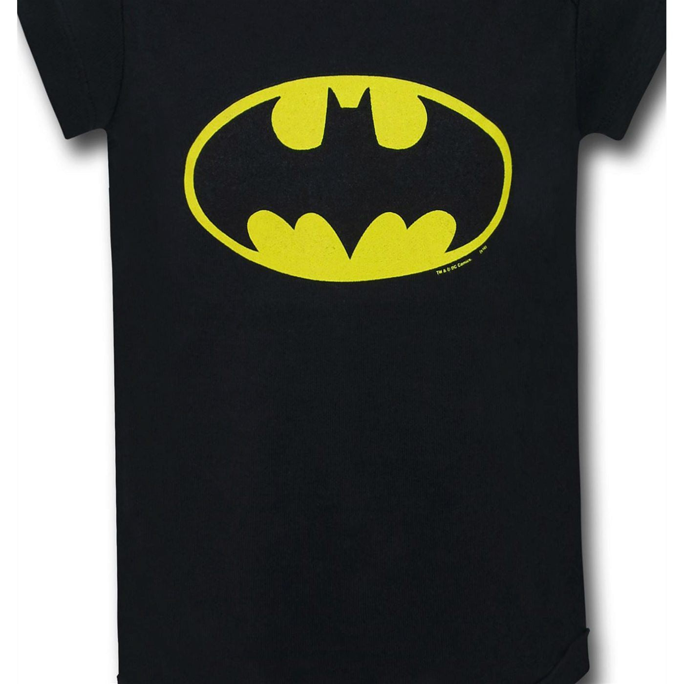 title:Batman Large Symbol Infant Snapsuit;color:Black