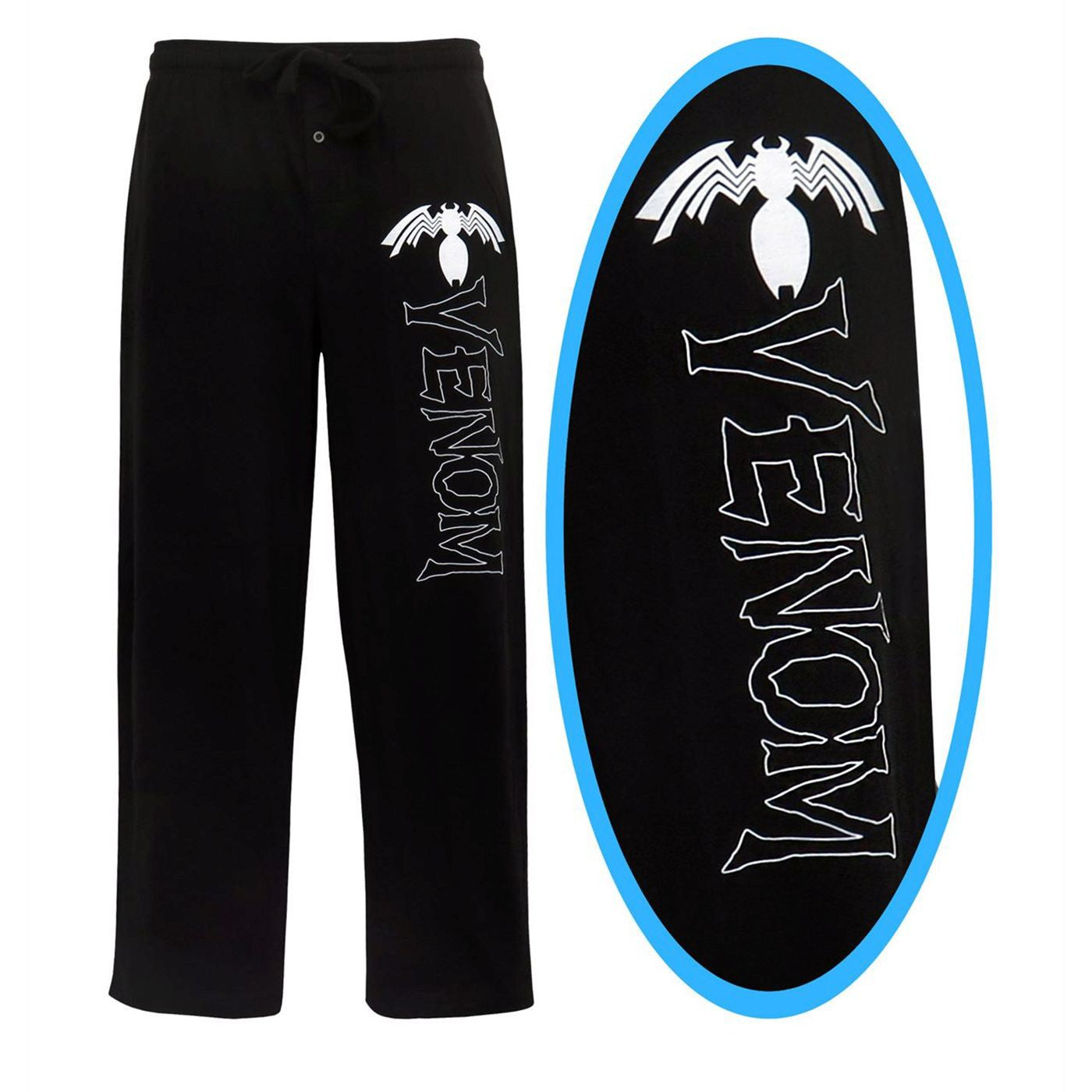 title:Venom Comic Logo Men's Pajama Pants;color:Black