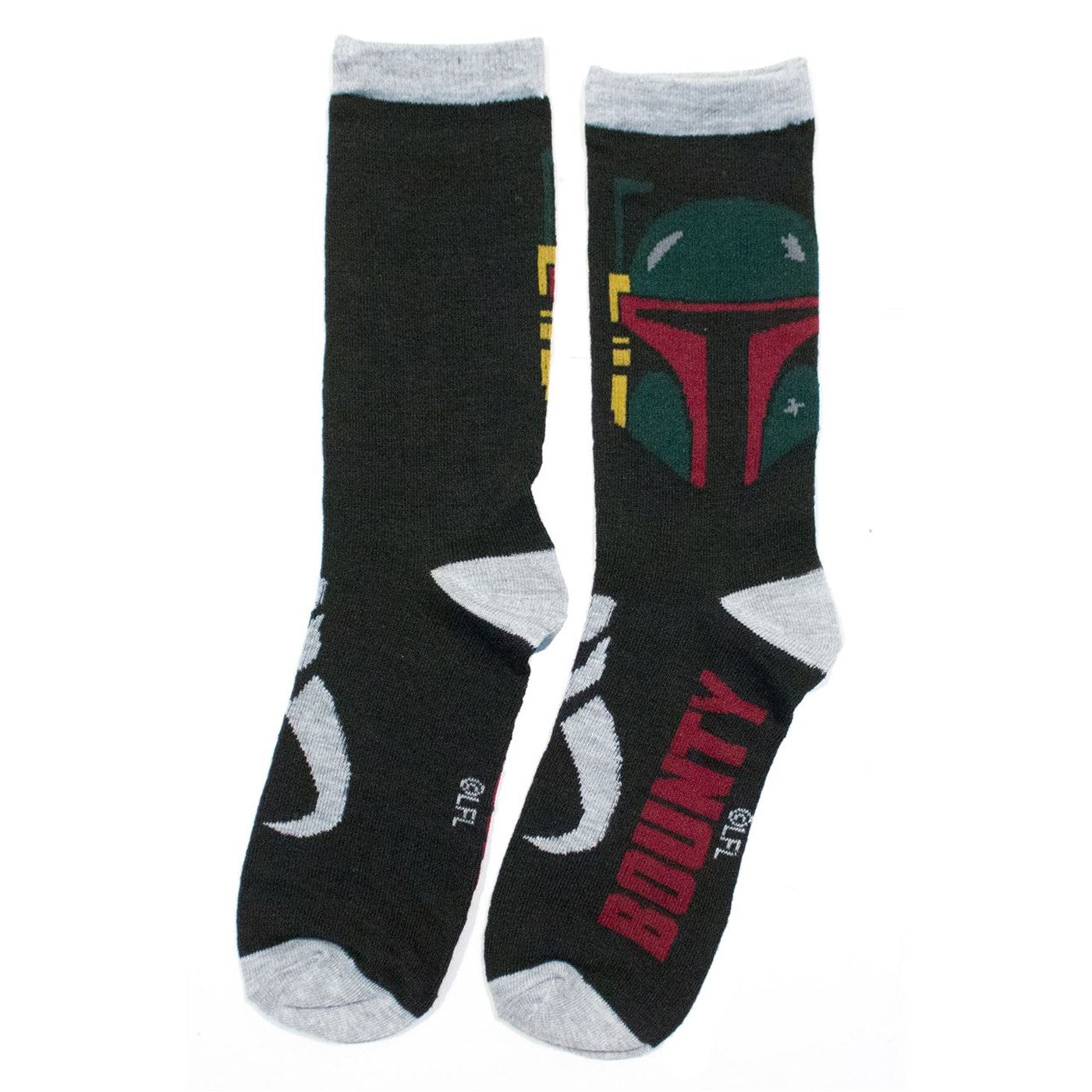 title:Star Wars Boba Fett & Jedi Crew Socks 2-Pack;color:Grey