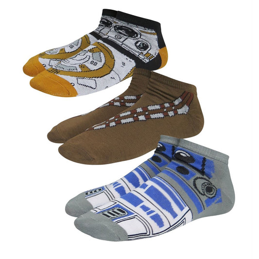 title:Star Wars Now & Then Women's Low-Cut Sock 3 Pack;color:Brown