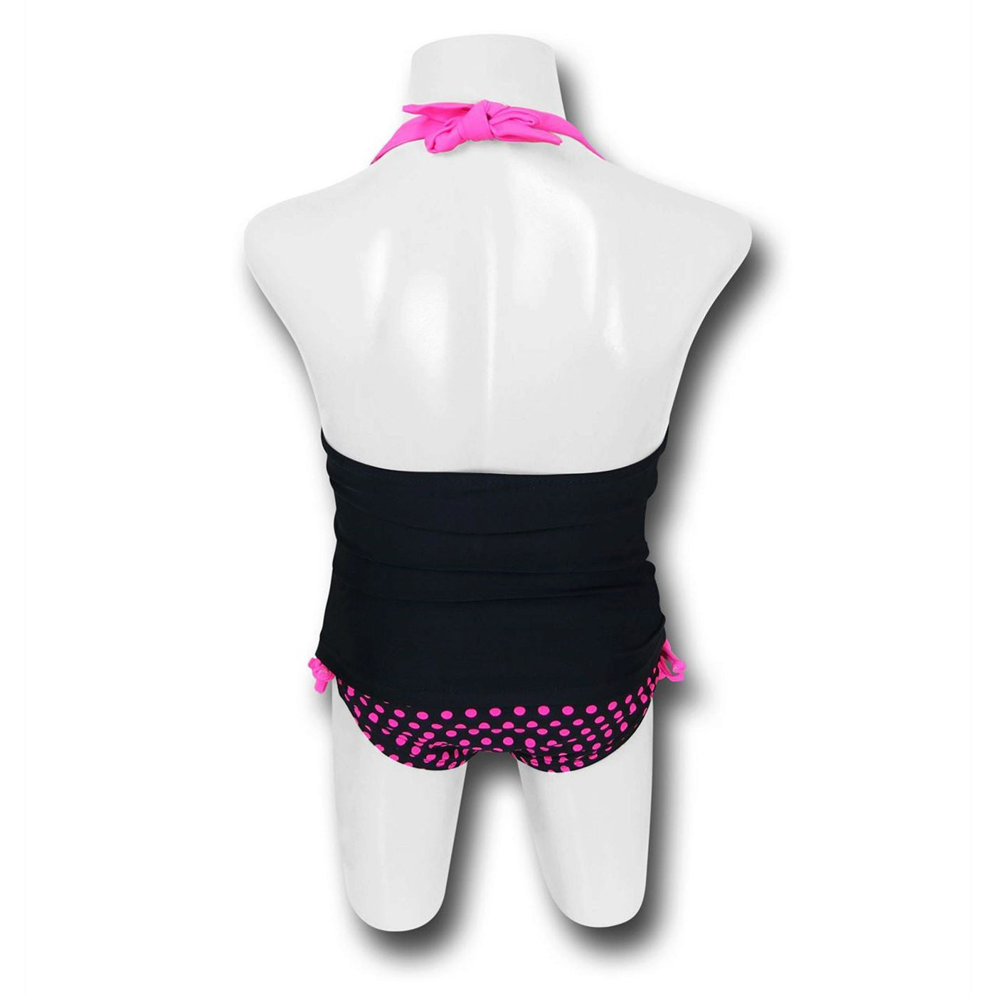 title:Batman Ruffled Halter Kids Tankini;color:Black