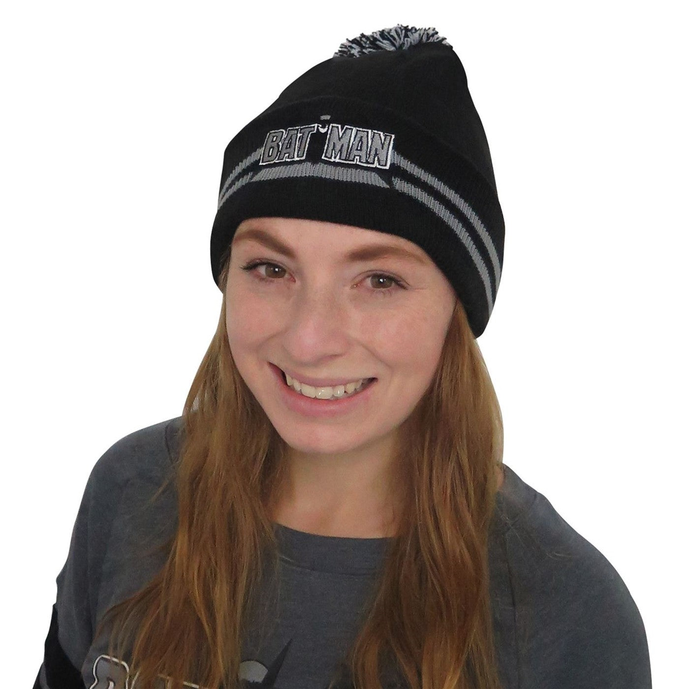 title:Batman Athletic Women's Sweater with Beanie;color:Grey