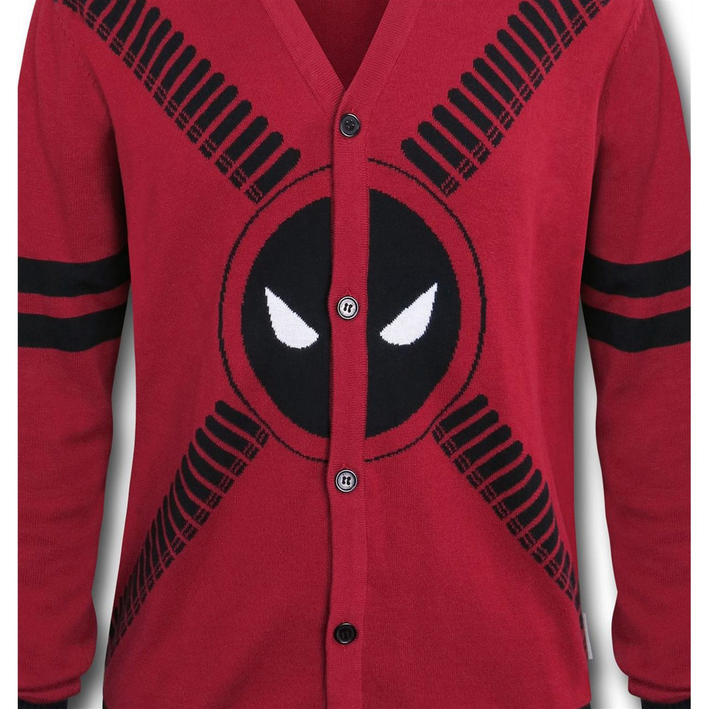 title:Deadpool Symbol and Straps Men's Cardigan;color:Red