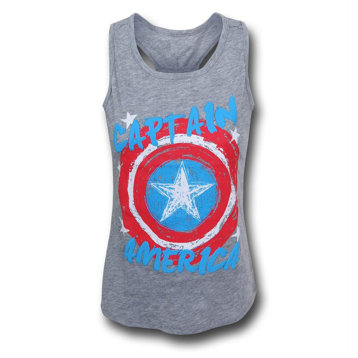 title:Captain America Shield Girls Youth Tank Top;color:Grey