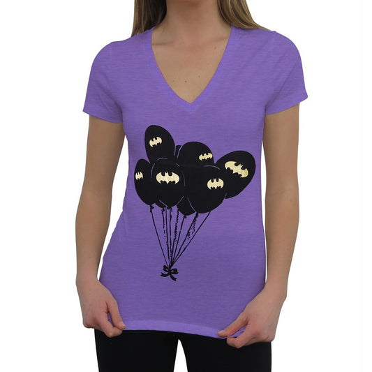 title:Batman Symbol Balloons Women's T-Shirt;color:Purple