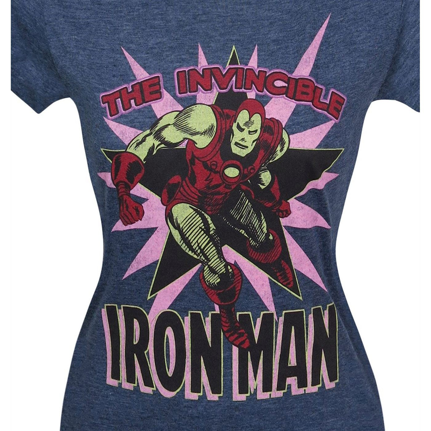 title:Iron Man Invincible Burst Women's T-Shirt;color:Blue