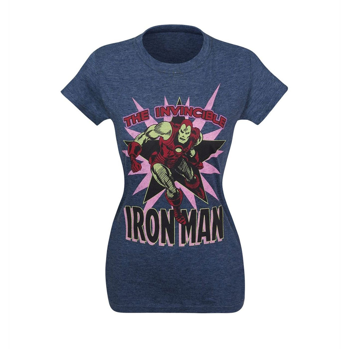 title:Iron Man Invincible Burst Women's T-Shirt;color:Blue