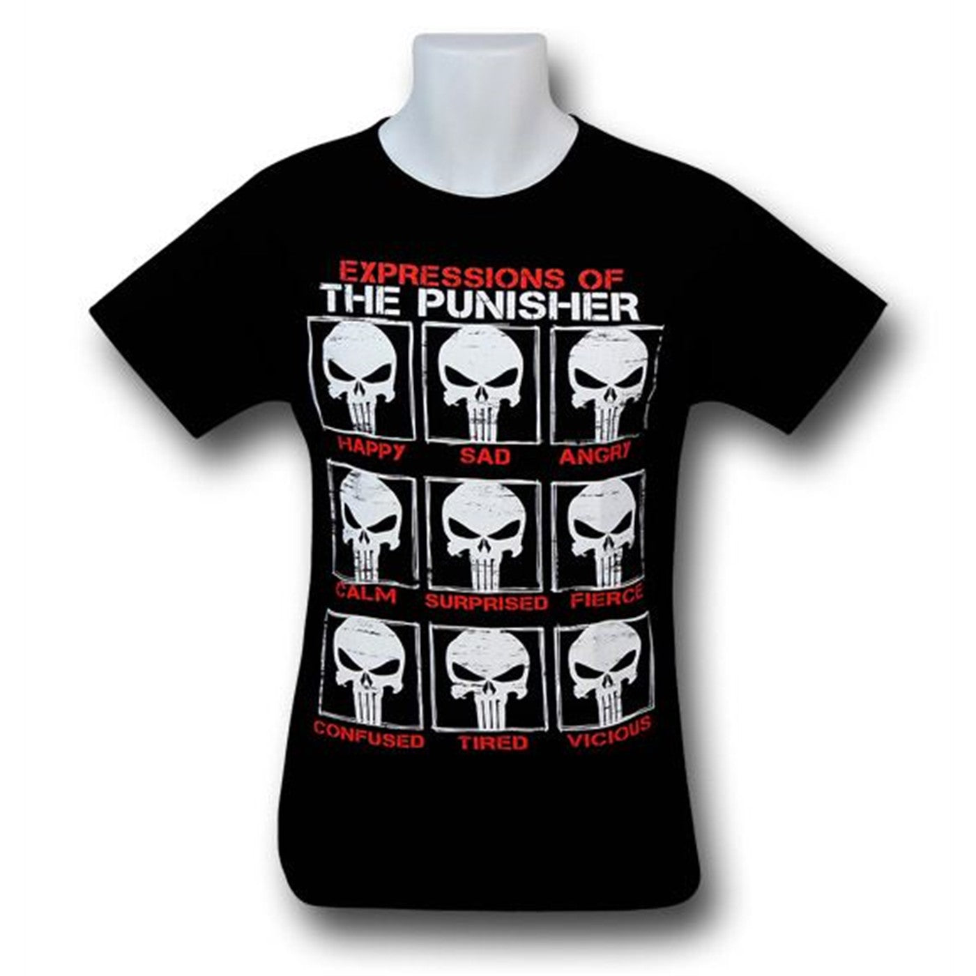 title:Punisher Expressions of the Punisher T-Shirt;color:Black