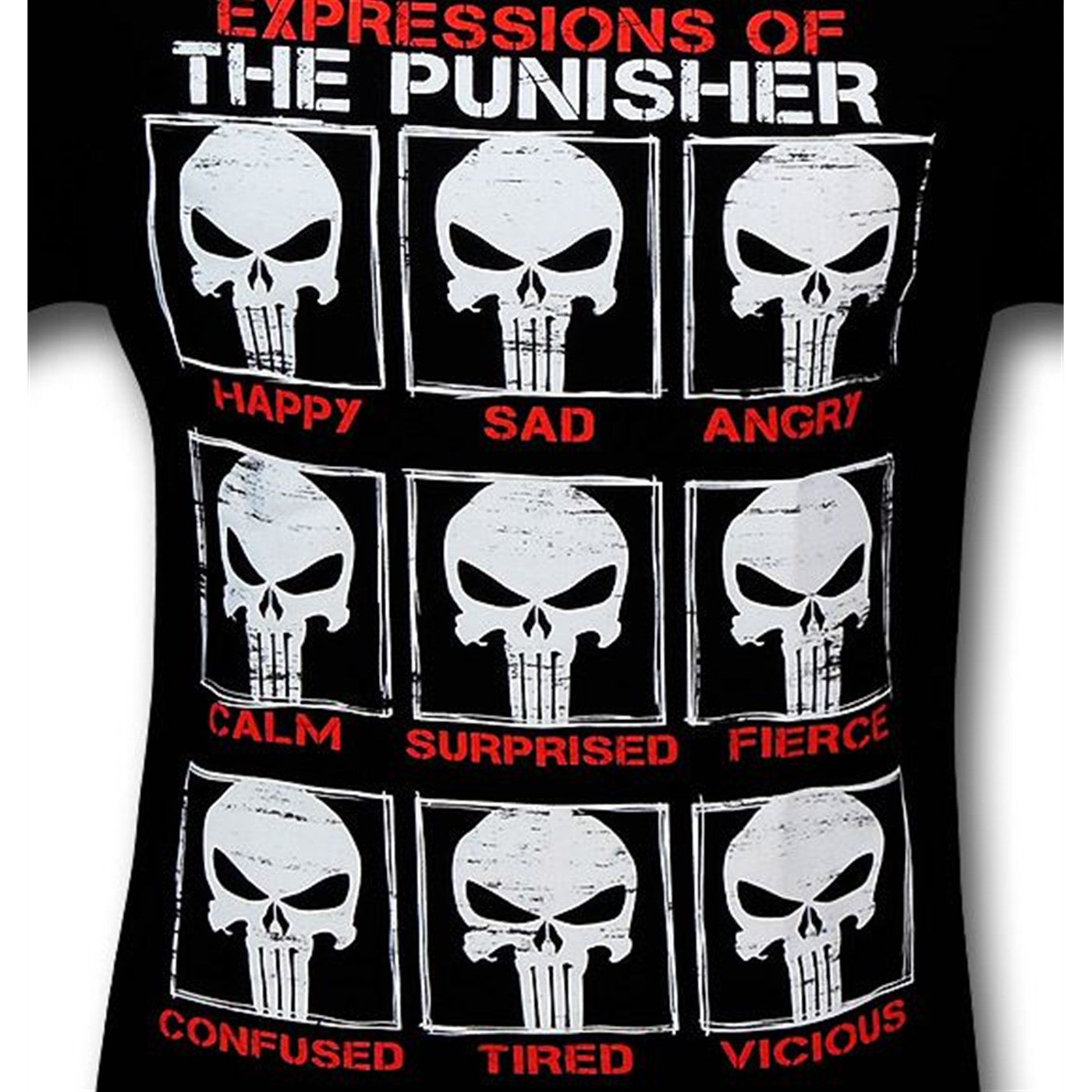 title:Punisher Expressions of the Punisher T-Shirt;color:Black