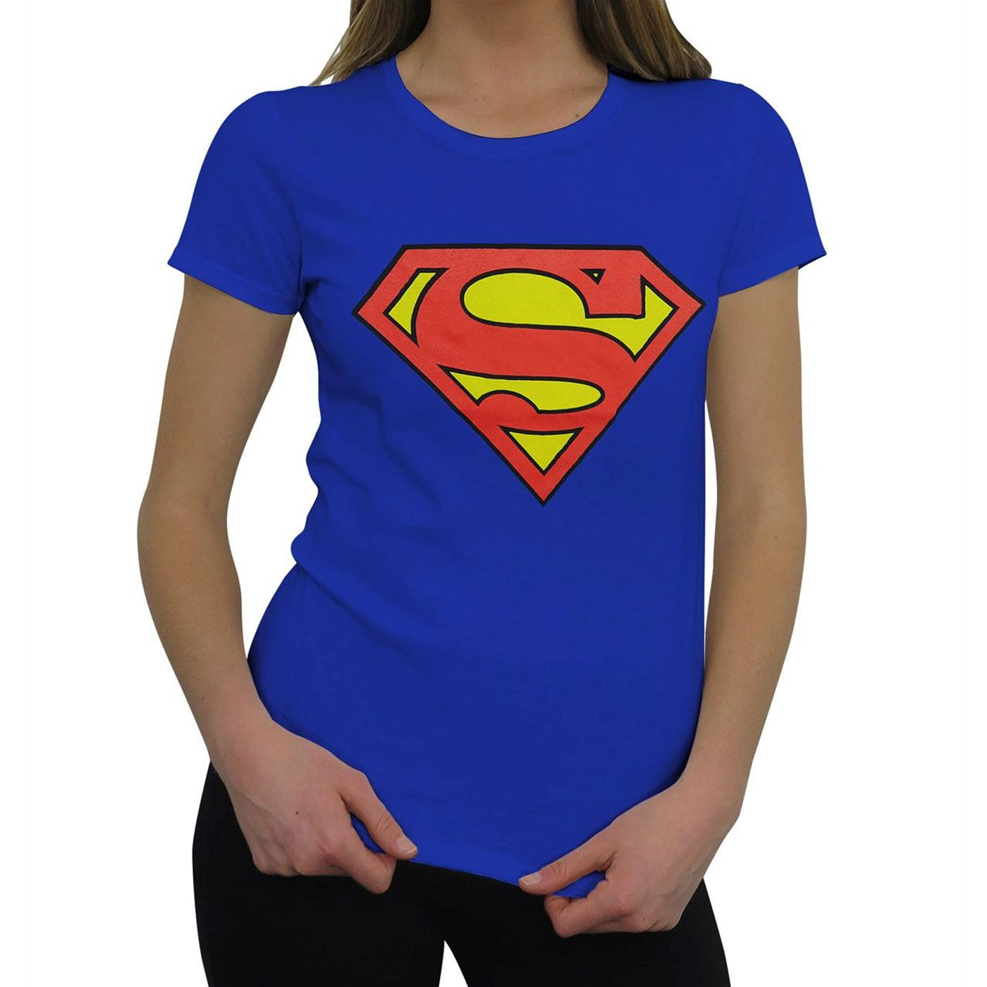 title:Superman Women's Symbol T-Shirt;color:Blue