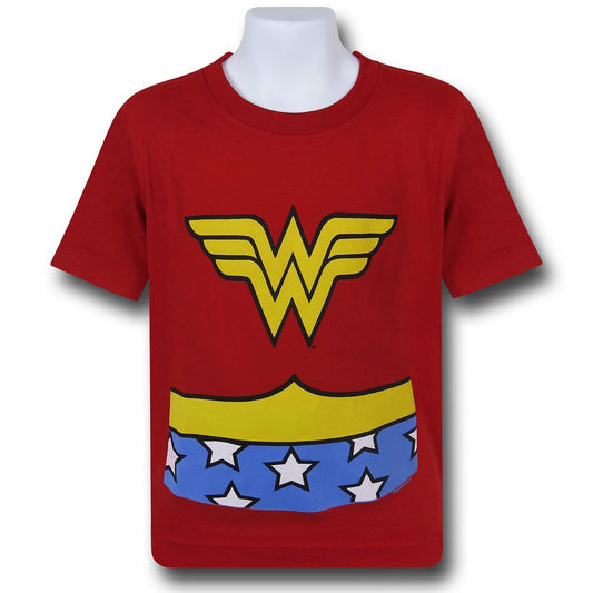 title:Wonder Woman Classic Costume Kids T-Shirt;color:Red