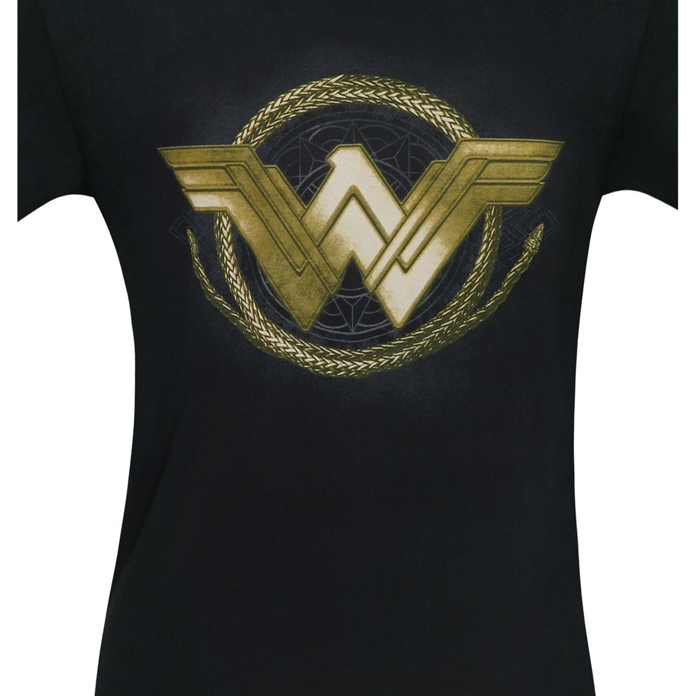 title:Wonder Woman Movie Golden Lasso Logo Men's T-Shirt;color:Black