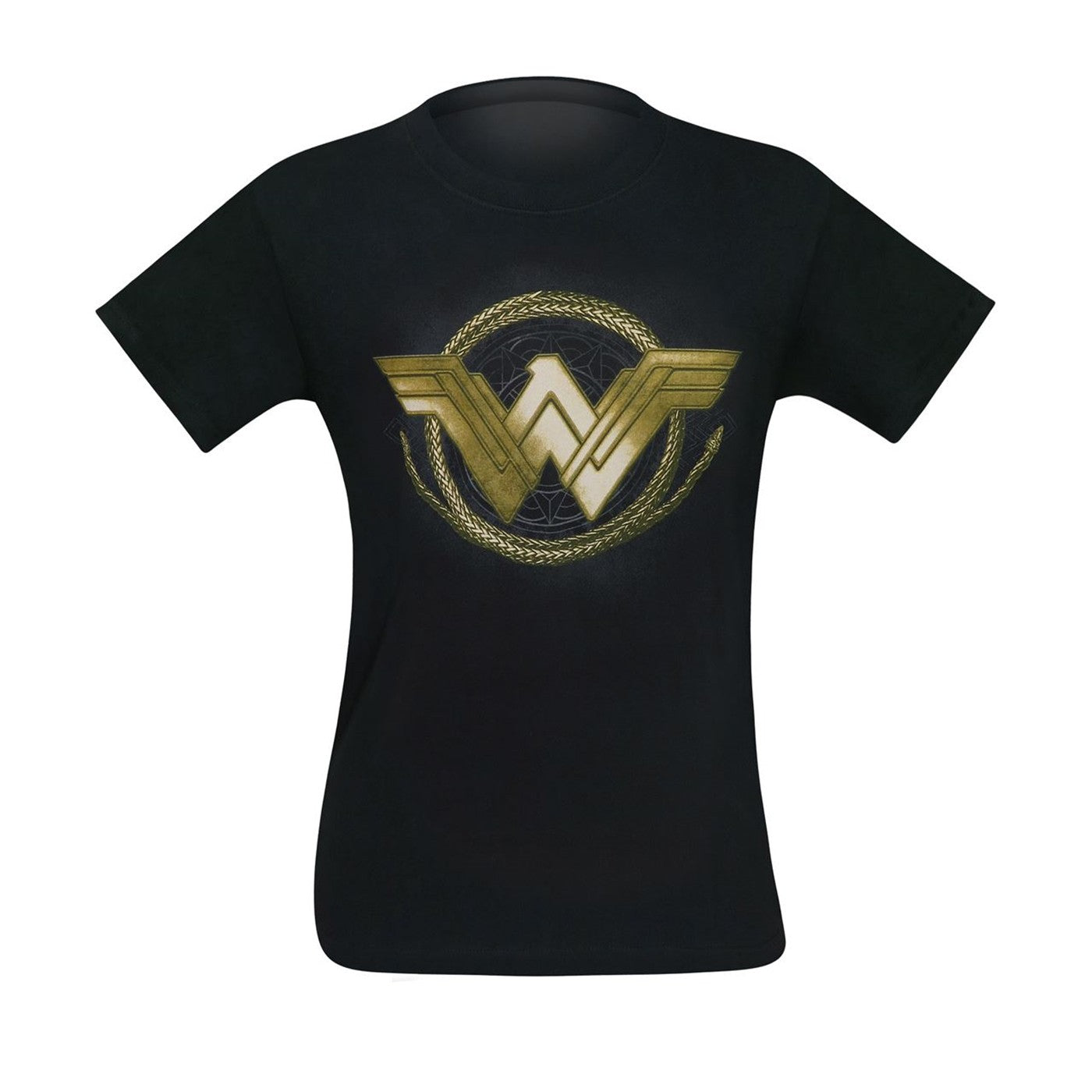 title:Wonder Woman Movie Golden Lasso Logo Men's T-Shirt;color:Black