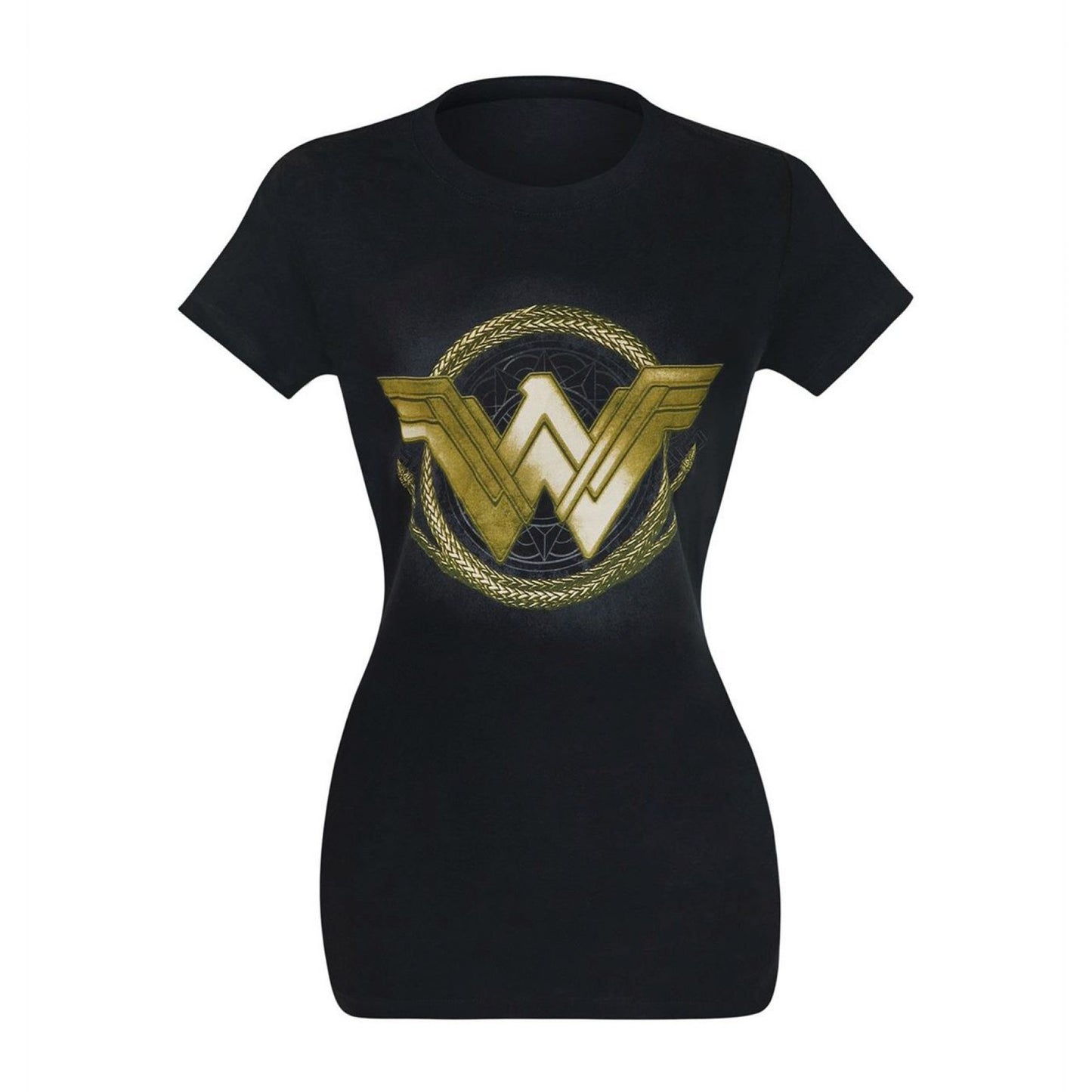 title:Wonder Woman Golden Lasso Logo Women's T-Shirt;color:Black