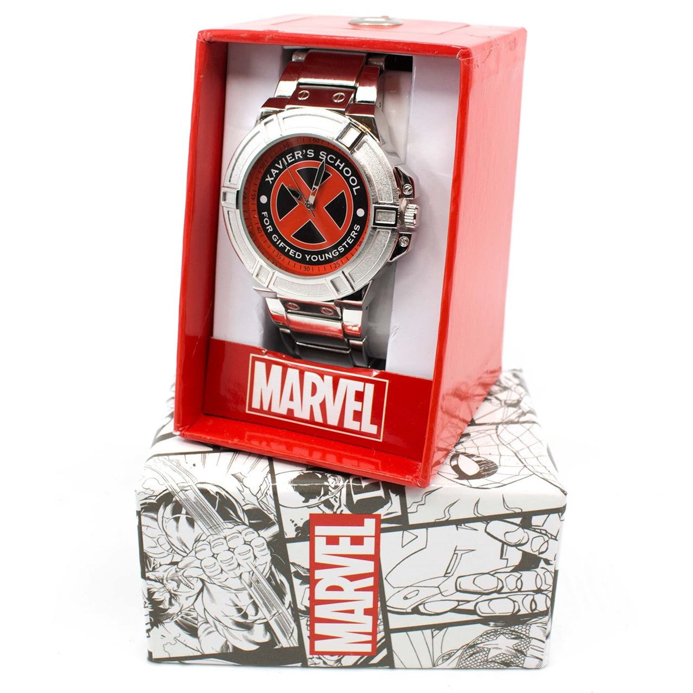 title:X-Men Xavier School for the Gifted Watch with Metal Band;color:Silver