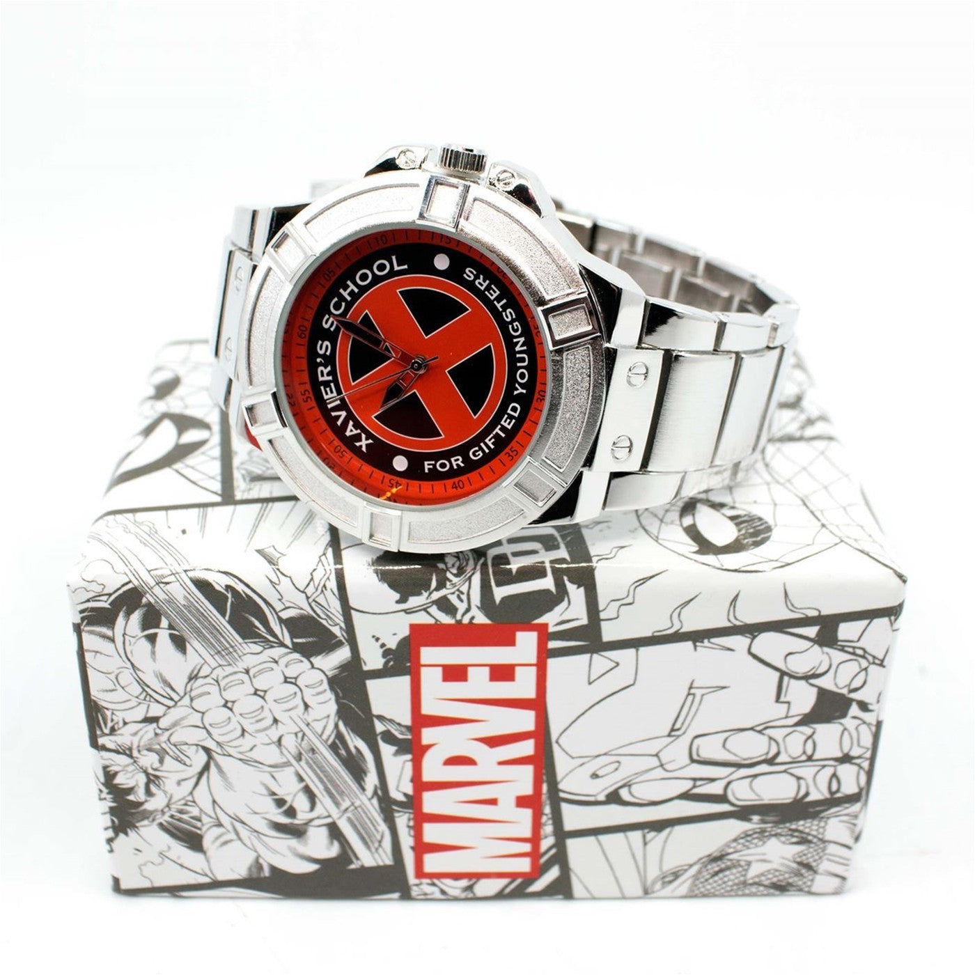 title:X-Men Xavier School for the Gifted Watch with Metal Band;color:Silver