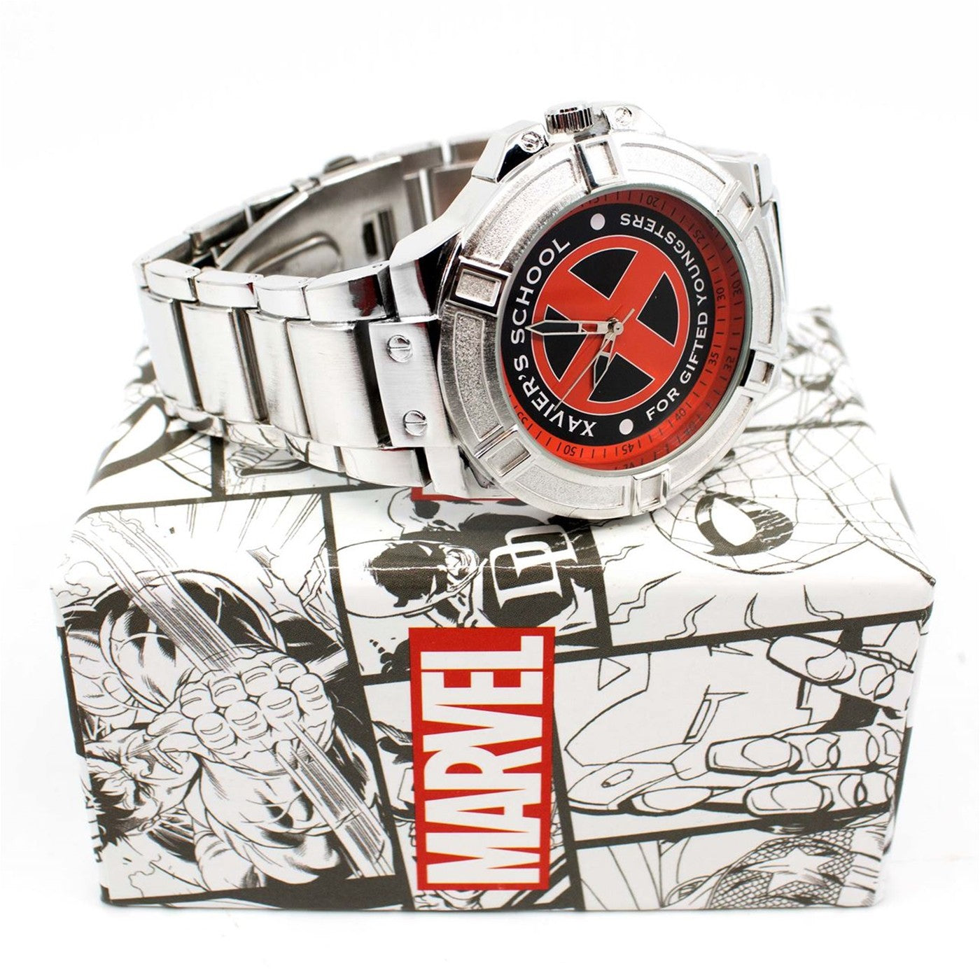 title:X-Men Xavier School for the Gifted Watch with Metal Band;color:Silver