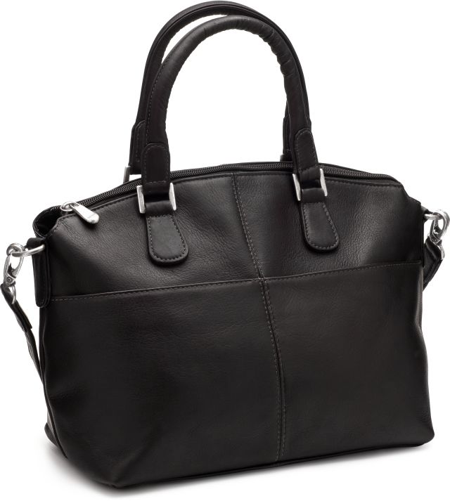 title:Leather Esperanto Satchel;color:Black