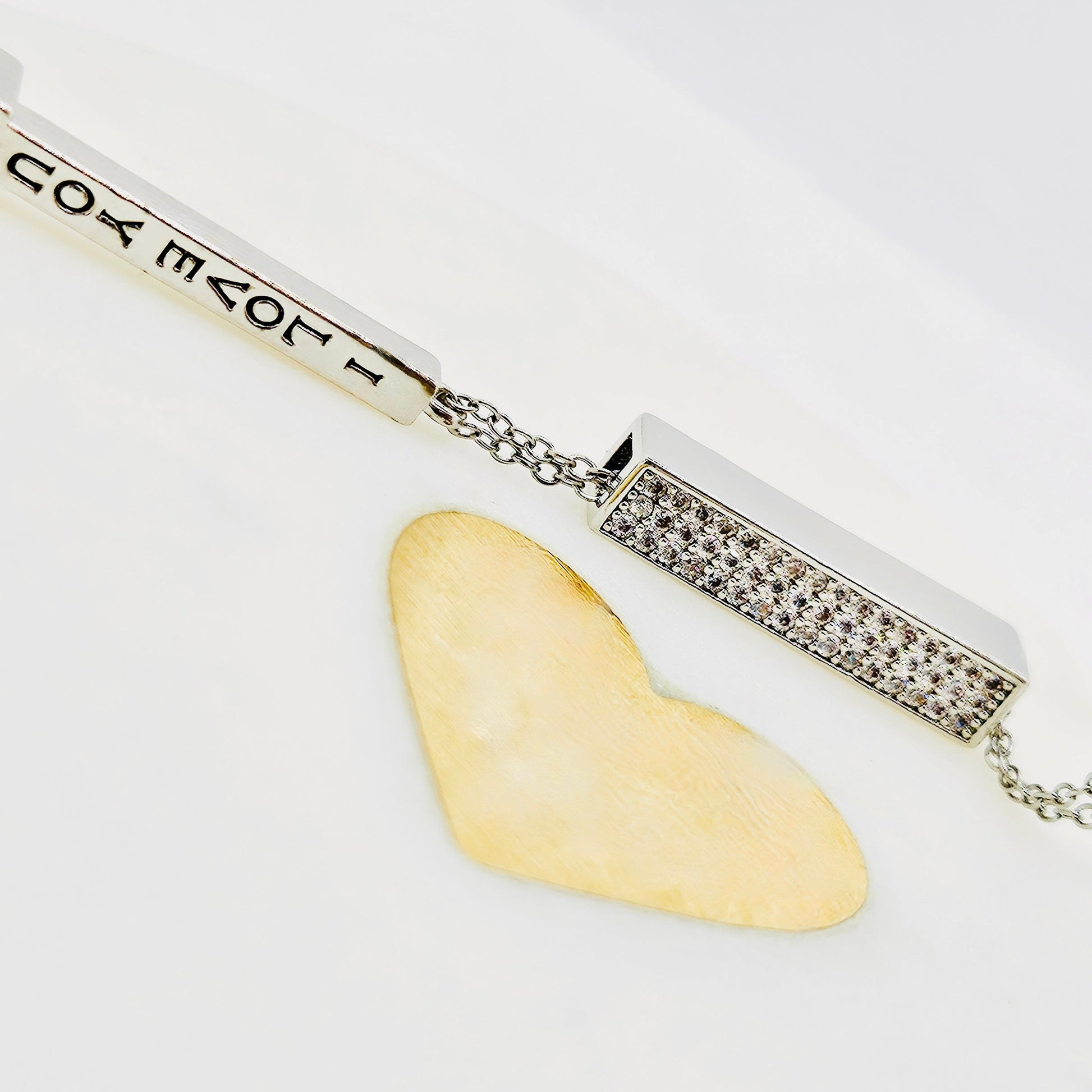 title:Engraved 'I Love You' Pendant Necklace;color:Silver