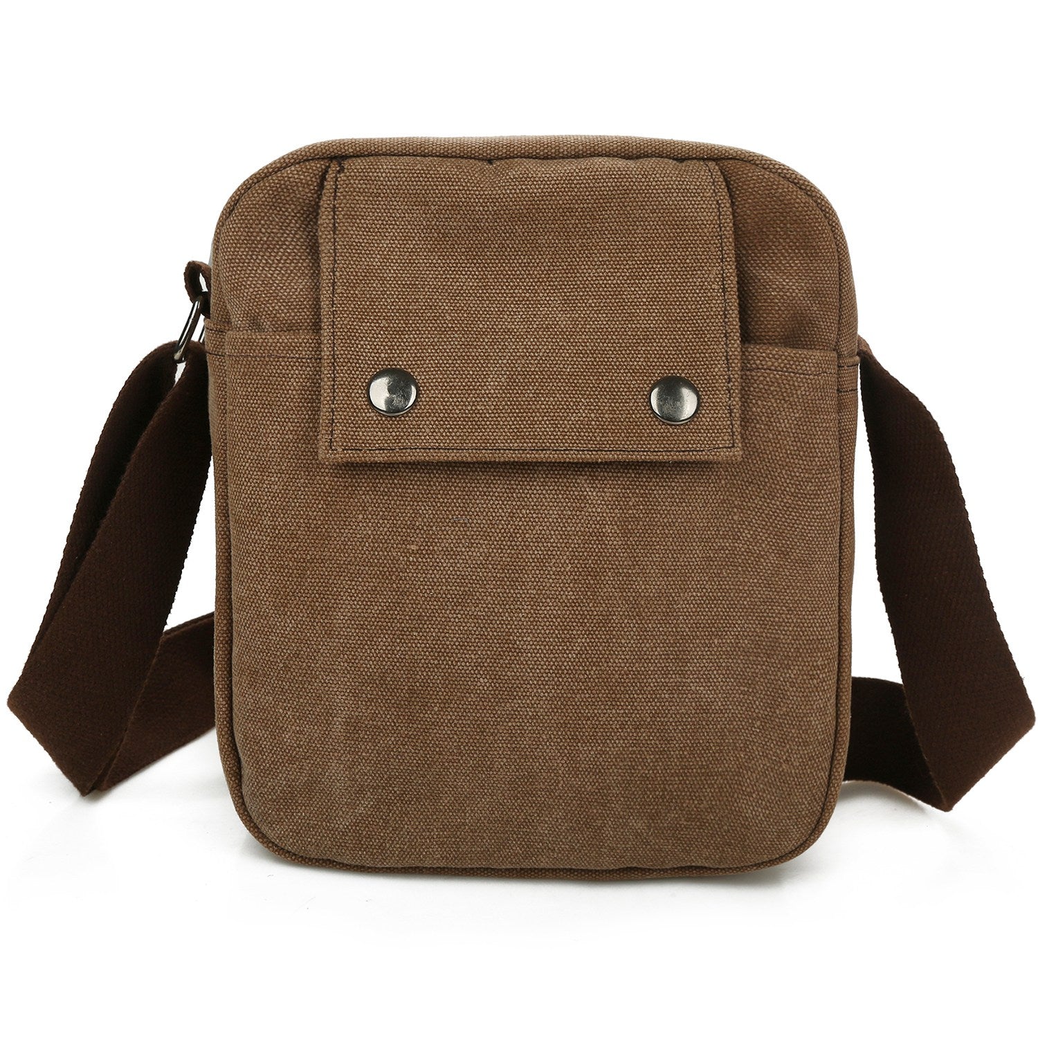 title:Unisex Crossbody Bags Canvas Phone Tablet PC Shoulder Bag Credit Card Key Messenger Purse;color:Coffee