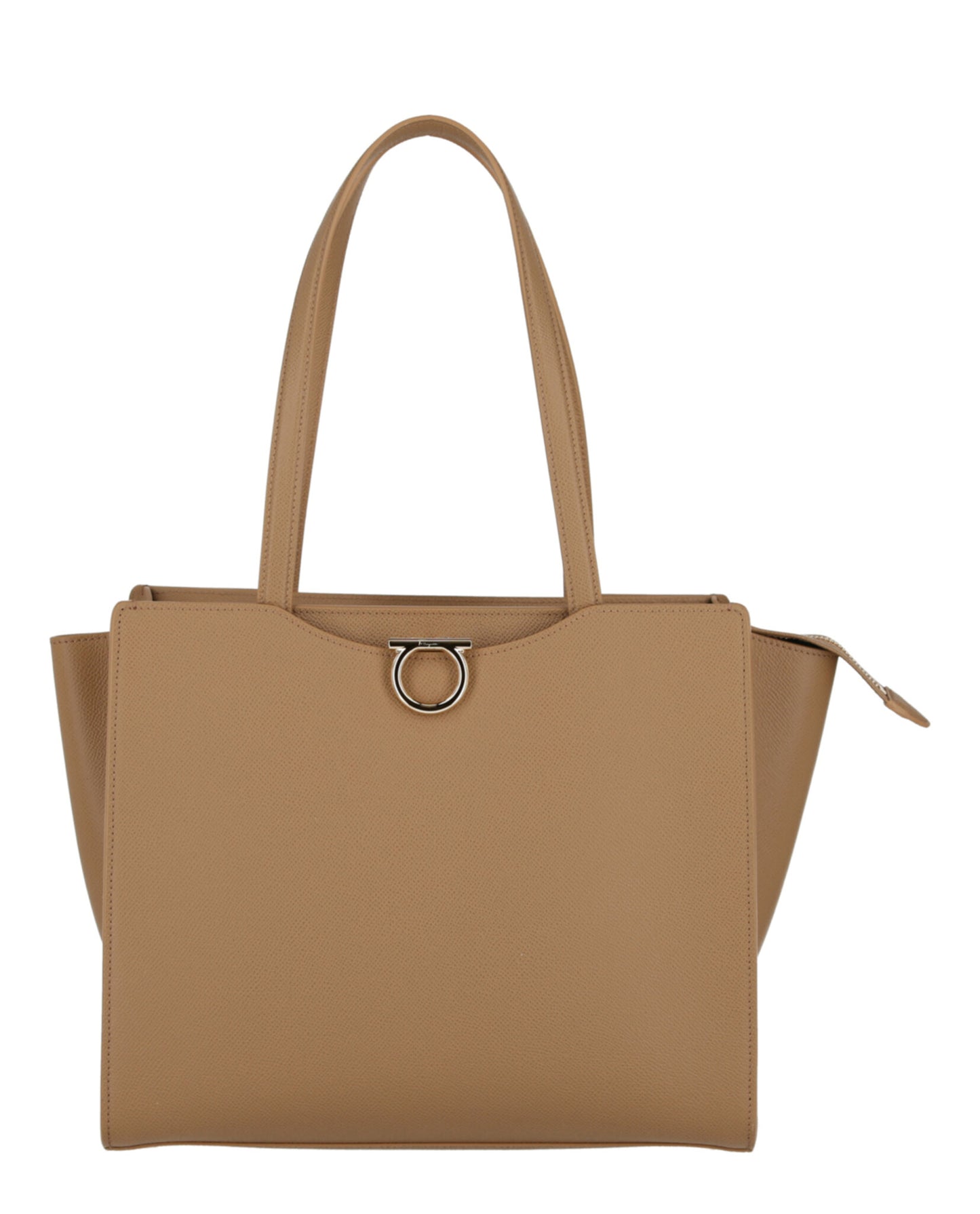 title:Gemini Leather Shoulder Bag;color:Camel