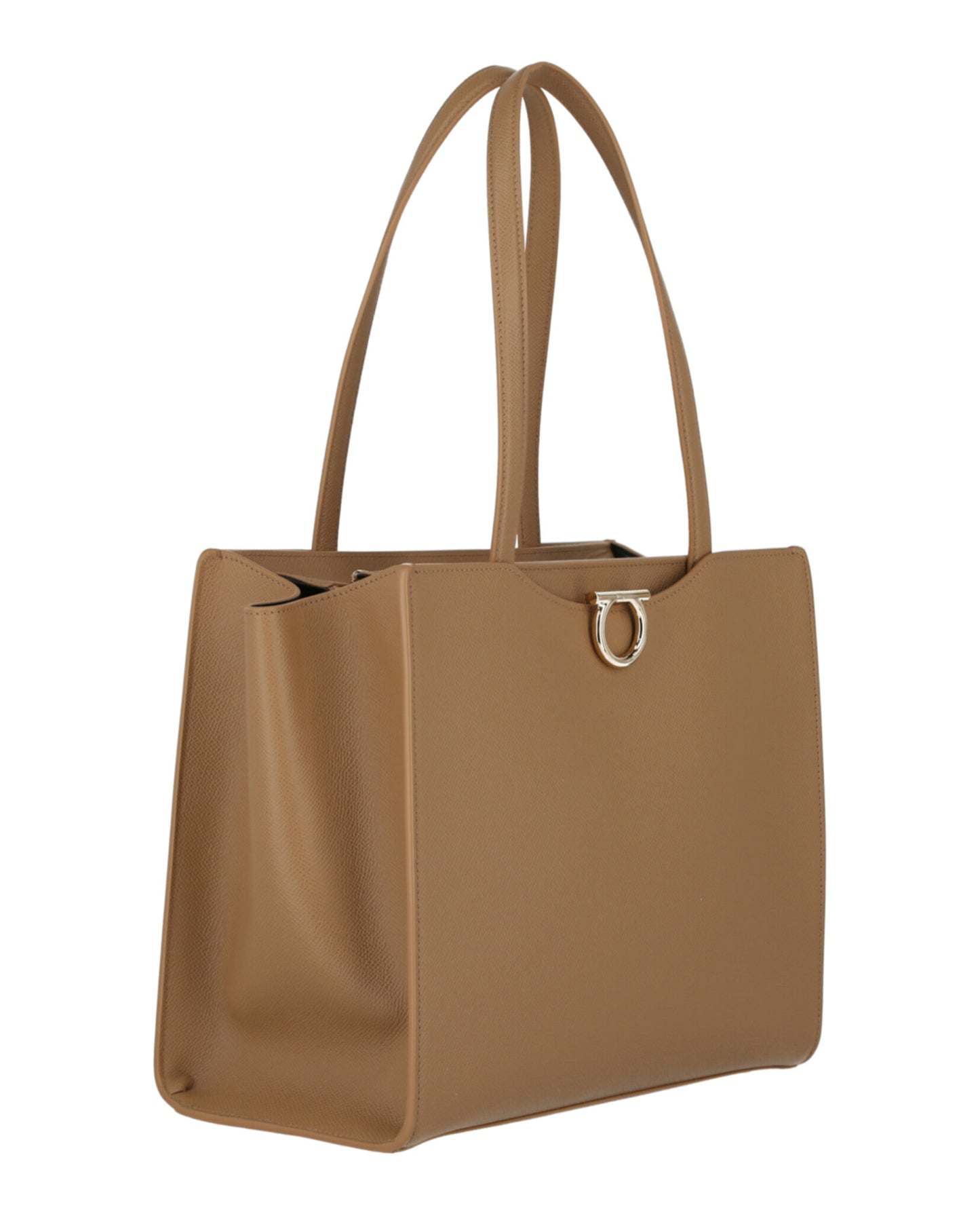 title:Gemini Leather Shoulder Bag;color:Camel