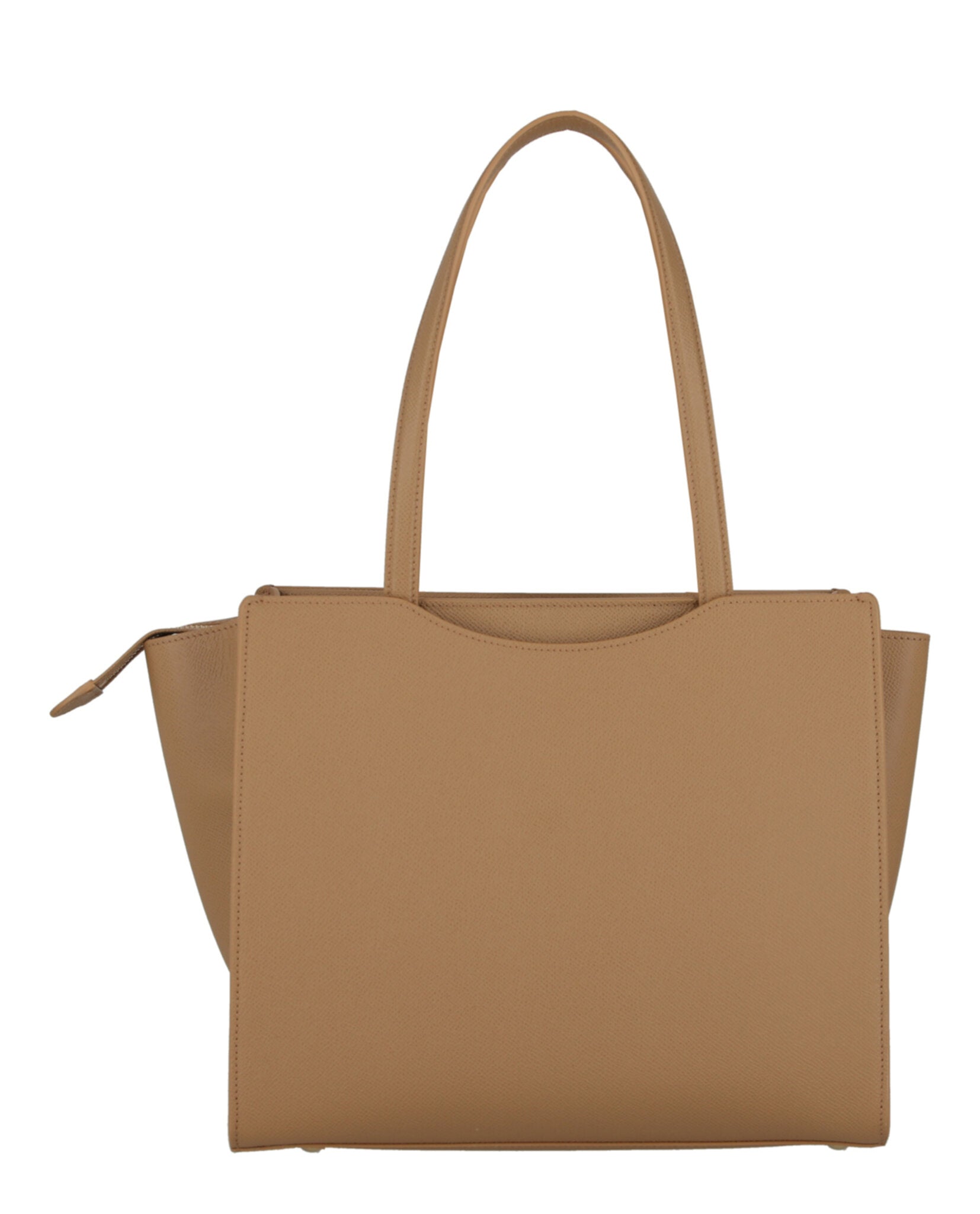 title:Gemini Leather Shoulder Bag;color:Camel