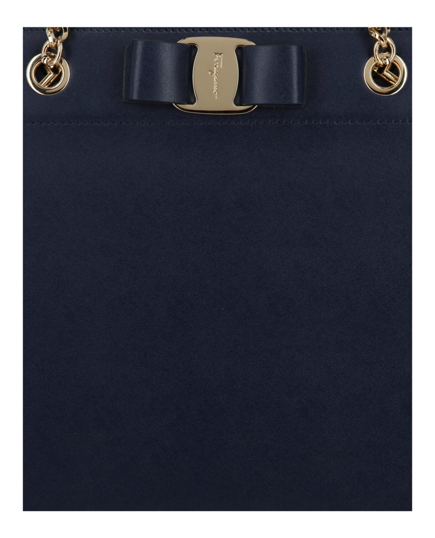 title:Vara Bow Smooth Leather Tote;color:Navy