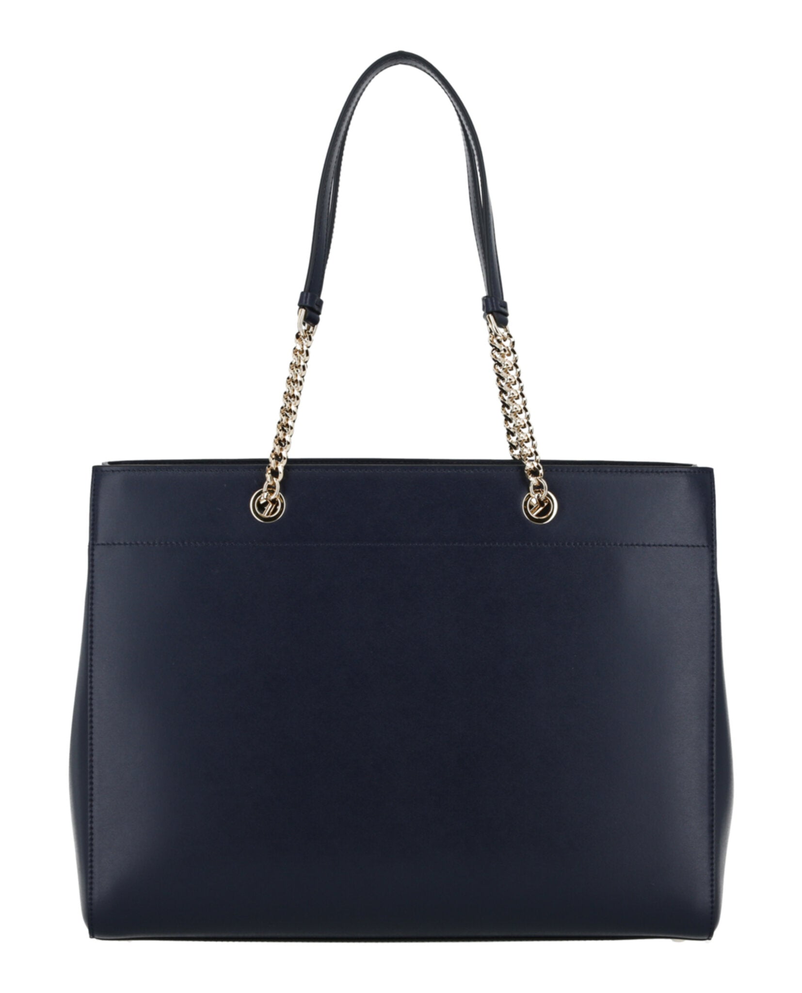 title:Vara Bow Smooth Leather Tote;color:Navy