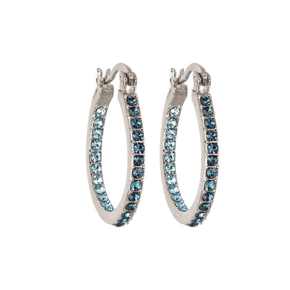 Dual Sided Crystal Hoop Earrings - Ruumur