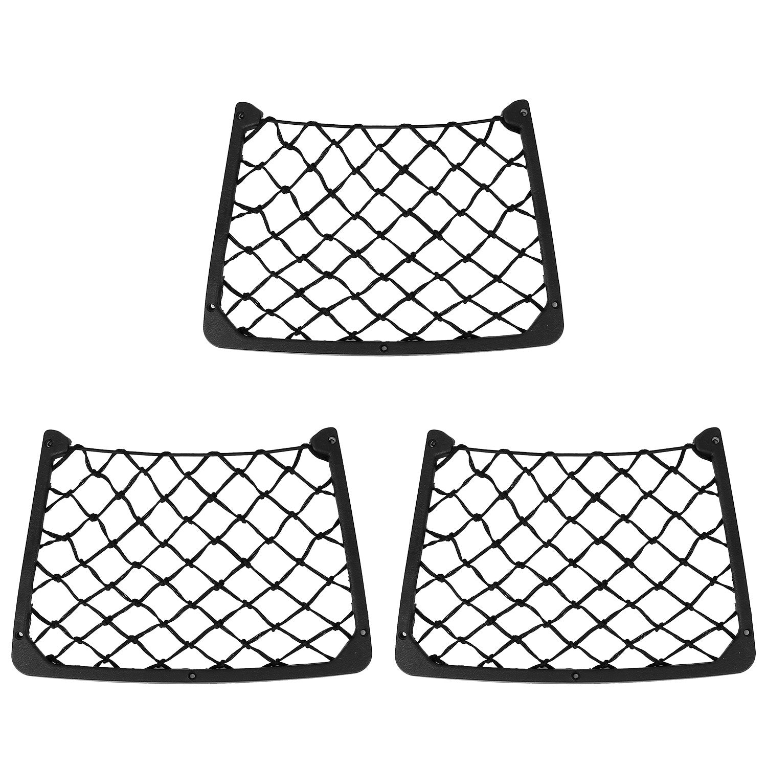 title:3Pcs Mesh Pockets Seat Side Back Wallet Phone Storage Net Bag Framed Stretch Car Bus Organizer Holder For Auto RV SUV Boat;color:Black