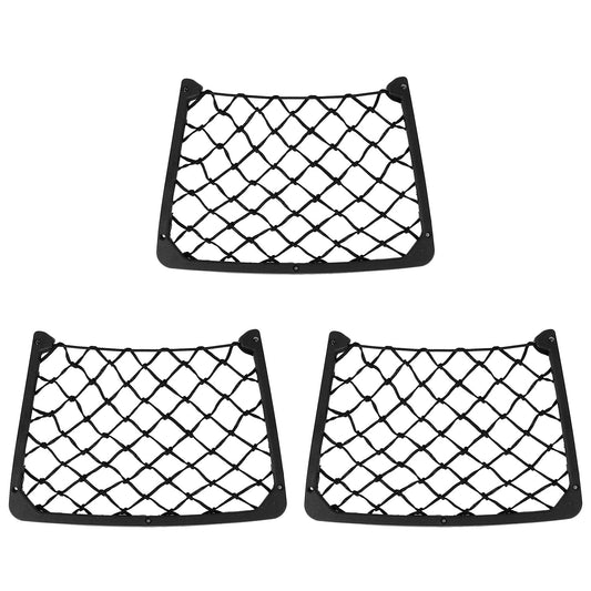 title:3Pcs Mesh Pockets Seat Side Back Wallet Phone Storage Net Bag Framed Stretch Car Bus Organizer Holder For Auto RV SUV Boat;color:Black