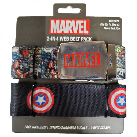 title:Captain America Marvel Retro Logo 2-in-1 Web Belt Pack;color:Multi-Color