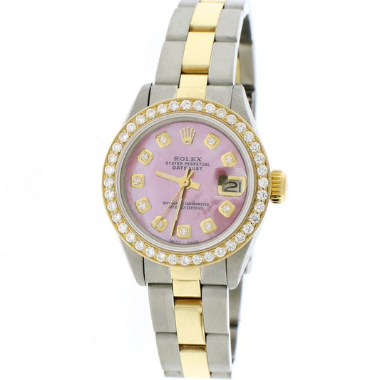 title:Rolex Datejust Ladies 2-Tone 26MM Oyster w/Pink MOP Diamond Dial &amp; Bezel TFJ-142508070;color:not applicable