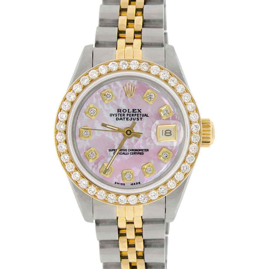 title:Rolex Datejust Ladies 2-Tone Gold/Steel 26mm Watch Pink MOP Diamond Dial/Bezel TFJ-142508069;color:not applicable