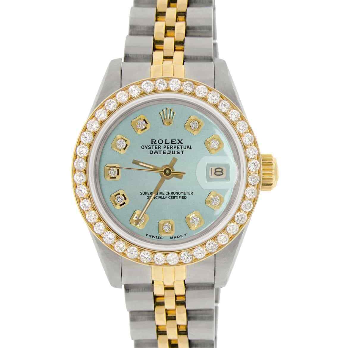 title:Rolex Datejust Ladies 2-Tone Gold/Steel 26mm Watch w/Blue Dial &amp; Diamond Bezel TFJ-142508060;color:not applicable