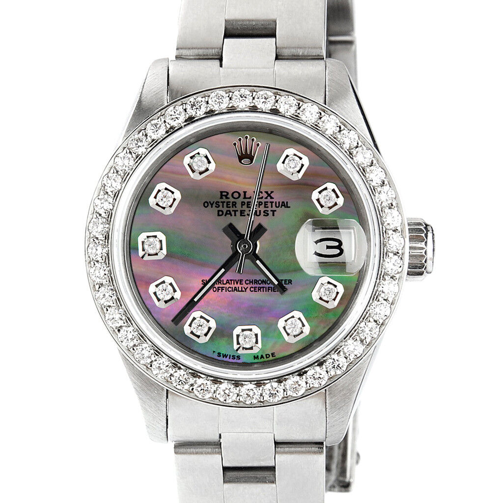 title:Rolex Datejust Ladies 26mm Steel Oyster w/Tahitian MOP Dial &amp; Diamond Bezel TFJ-142508028;color:not applicable