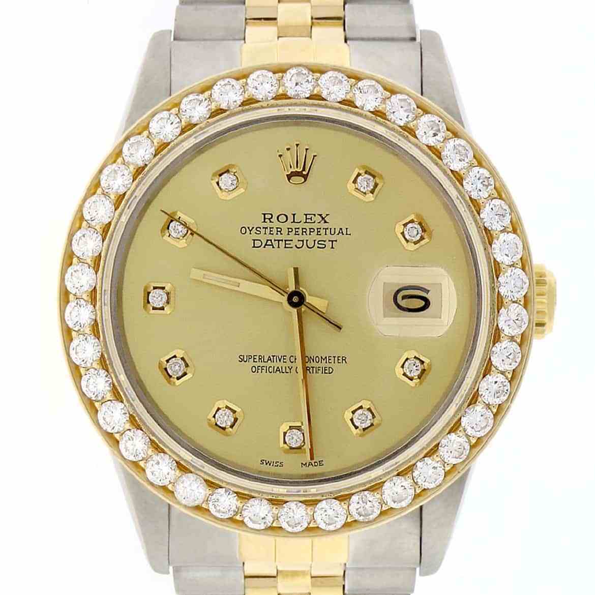 title:Rolex Datejust 2-Tone 18K Gold/SS 36MM Jubilee Watch w/2.65ct Diamond Bezel&amp;Dial TFJ-142508027;color:not applicable