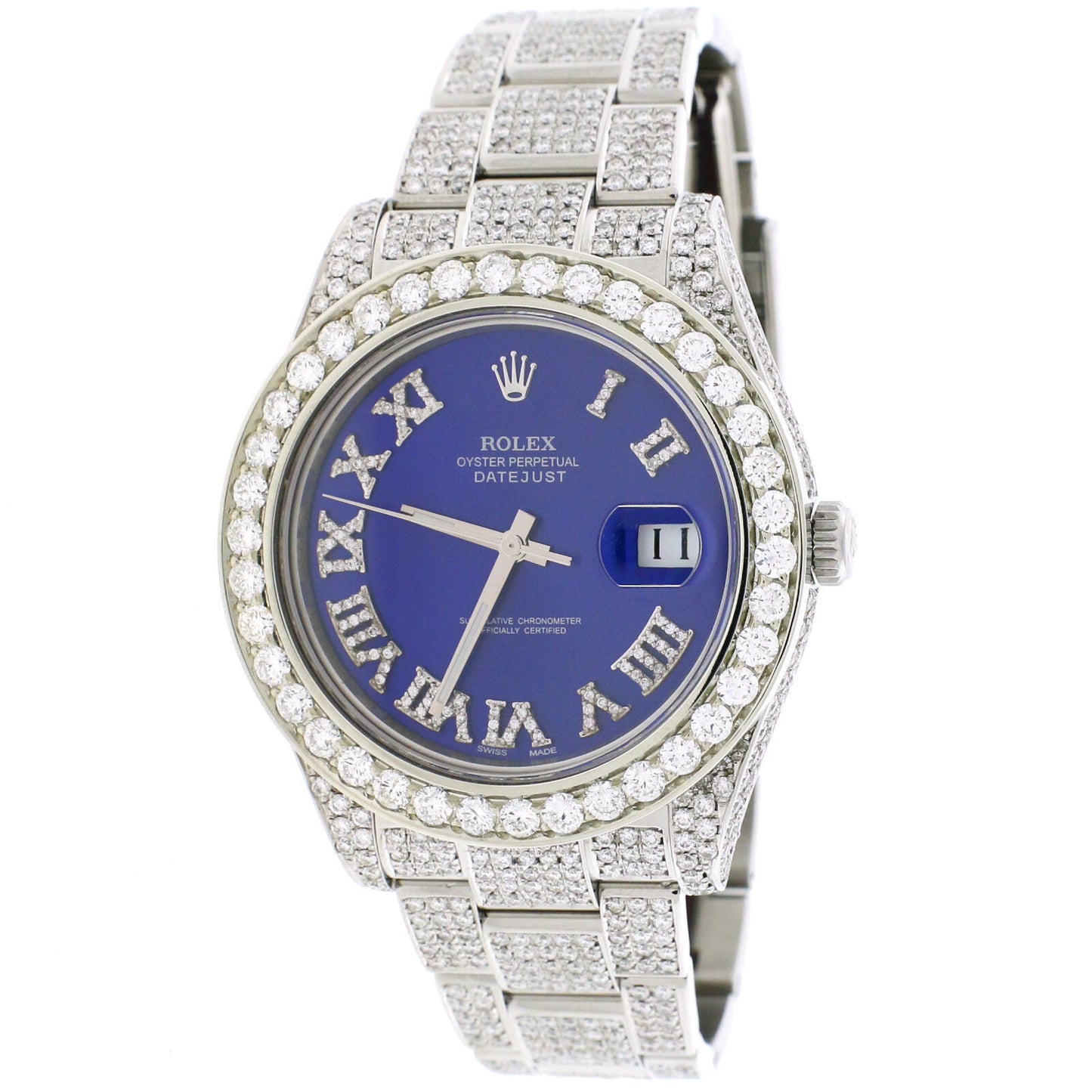 title:Rolex Datejust II 41MM Iced Out Watch w/14.2Ct Diamond Dial/Bezel/Bracelet/B&amp;P TFJ-142508177;color:not applicable