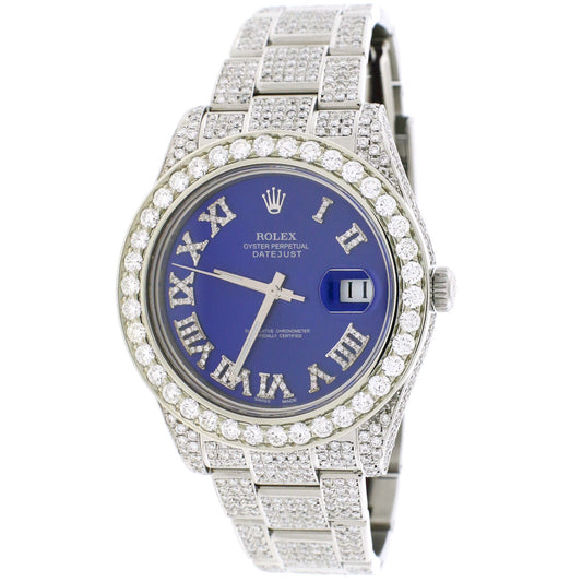 title:Rolex Datejust II 41MM Iced Out Watch w/14.2Ct Diamond Dial/Bezel/Bracelet/B&amp;P TFJ-142508177;color:not applicable