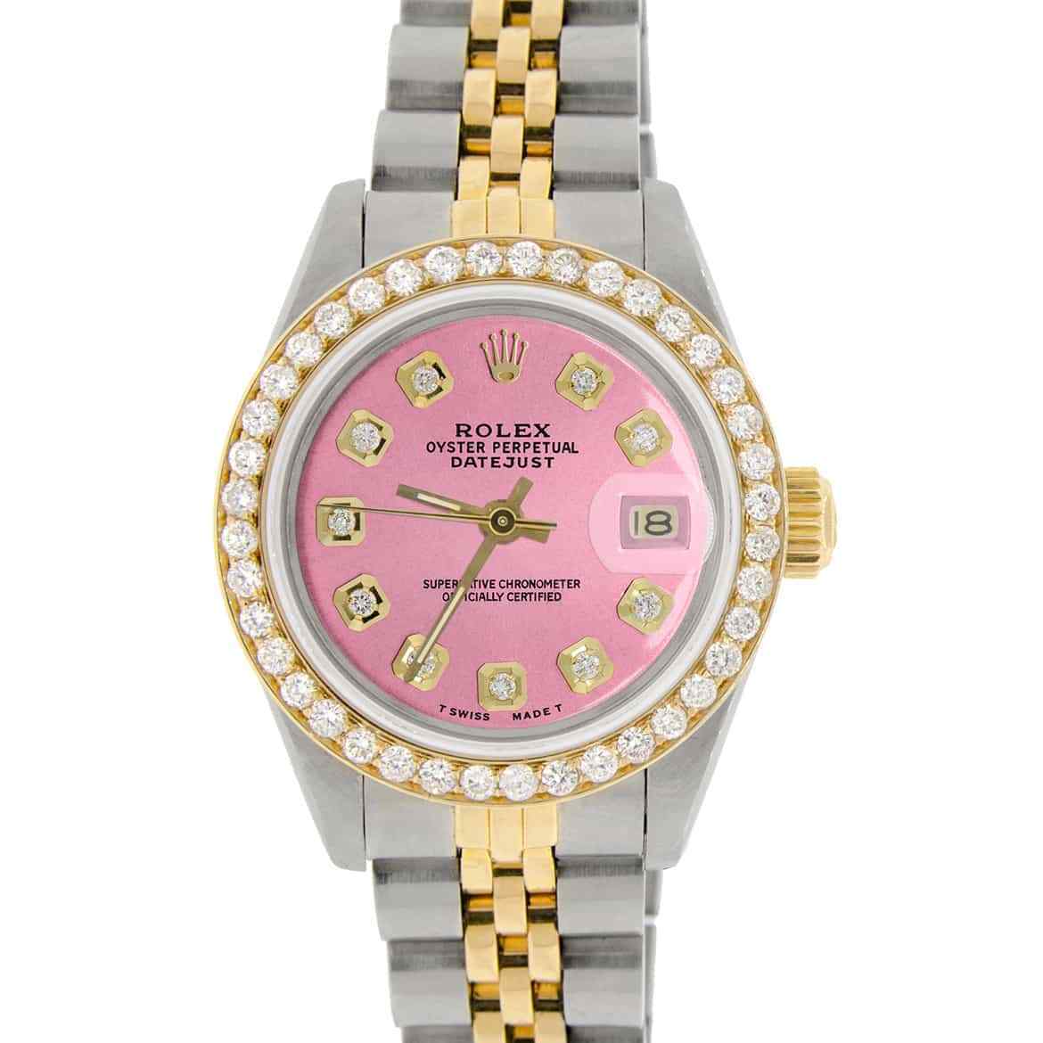 title:Rolex Datejust Ladies 2-Tone Gold/Steel 26mm Watch w/Pink Dial &amp; Diamond Bezel TFJ-142508186;color:not applicable