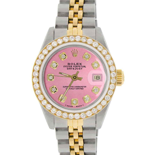 title:Rolex Datejust Ladies 2-Tone Gold/Steel 26mm Watch w/Pink Dial &amp; Diamond Bezel TFJ-142508186;color:not applicable