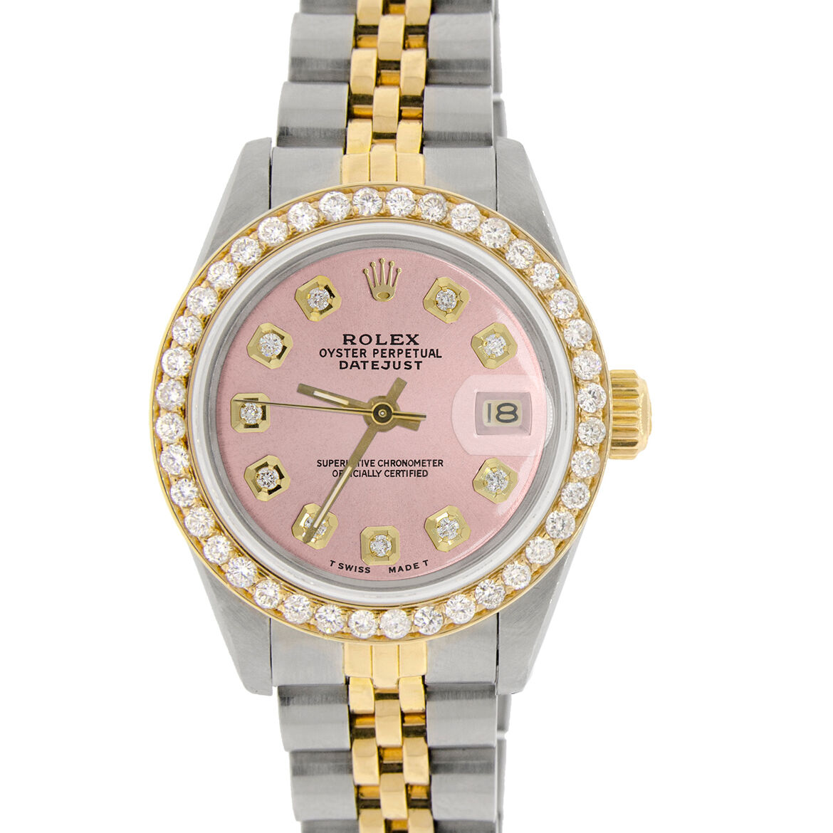 title:Rolex Datejust Ladies 2-Tone Gold/Steel 26mm Watch w/Pink Dial &amp; Diamond Bezel TFJ-142508174;color:not applicable