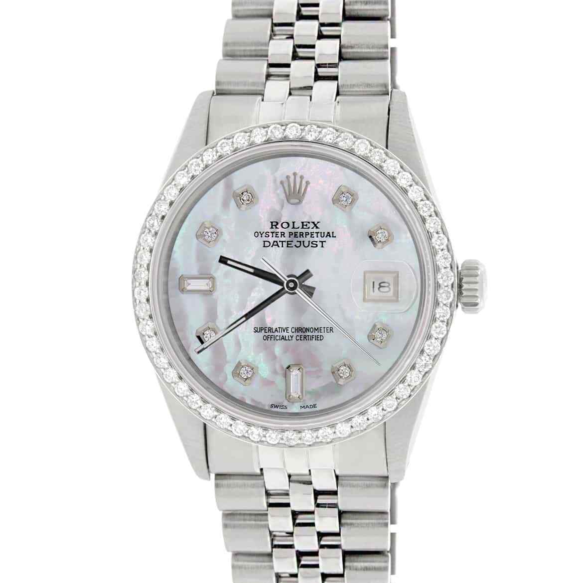 title:Rolex Datejust 36mm Steel Jubilee Watch with white MOP Diamond Dial &amp; Bezel TFJ-142508161;color:not applicable