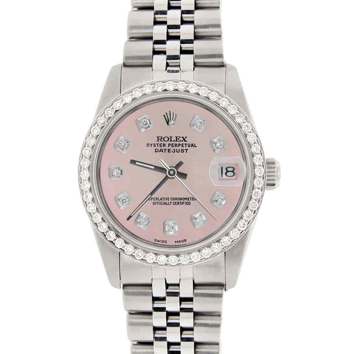 title:Rolex Datejust 31mm S/S Jubilee Women's Watch w/Pastel Pink Dial &amp; Diamond Bezel TFJ-142508150;color:not applicable