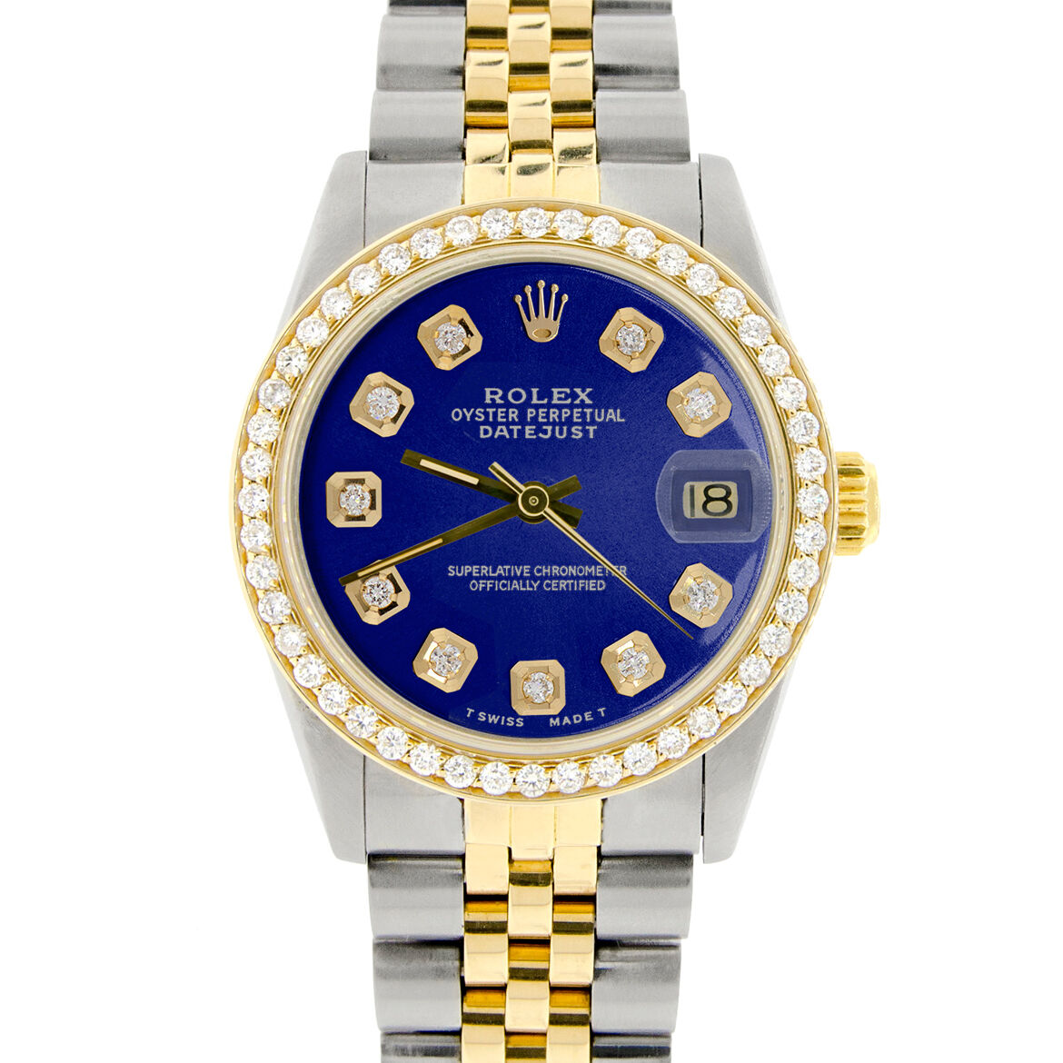 title:Rolex Datejust 2-Tone Gold/Steel 31mm Womens Watch w/Blue Dial &amp; Diamond Bezel TFJ-142508141;color:not applicable